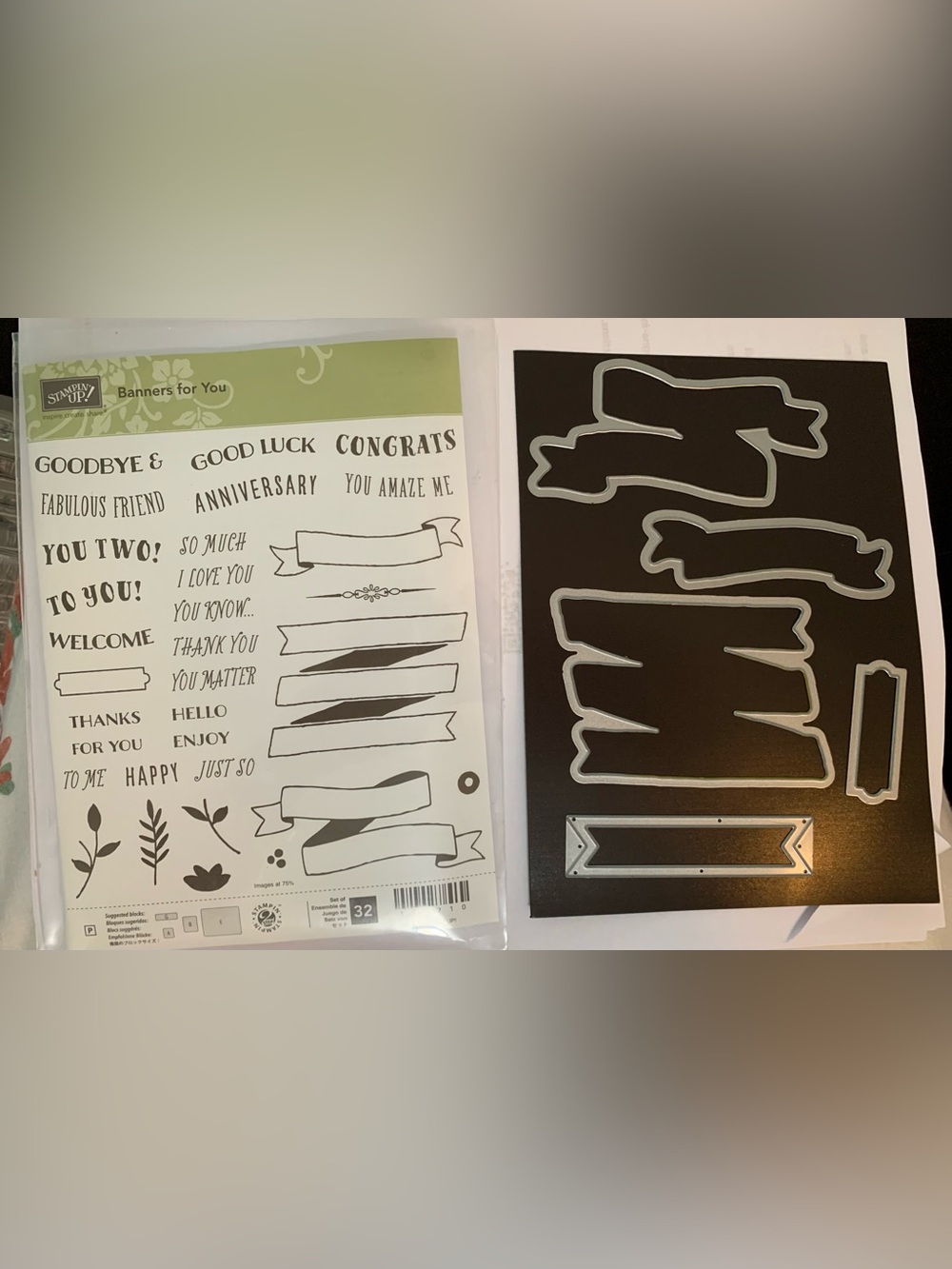 Stampin' Up! Banners For You Clear Stamp & Die Bundle. Magnetic sheet included